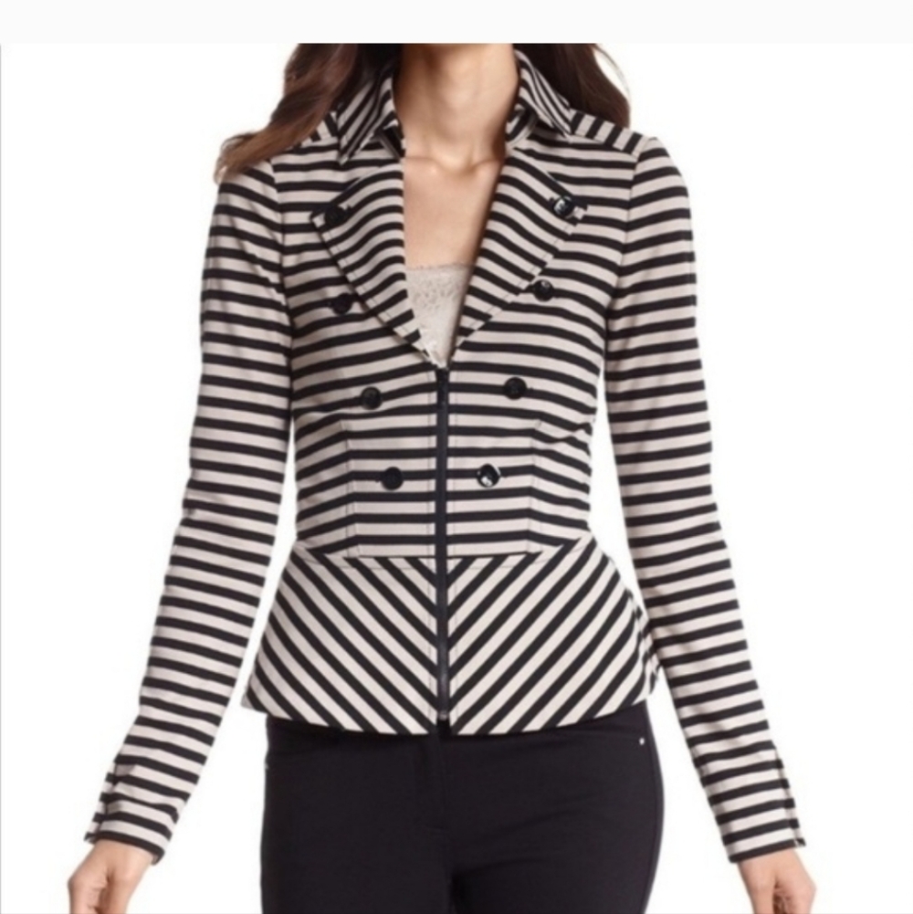 White House Black Market Ponte Knit Striped Blazer
